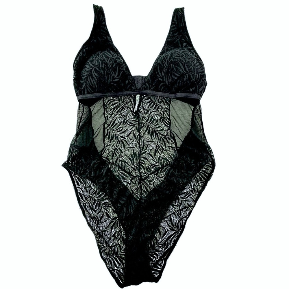 Reitmans Black Lace Bodysuit Teddy XL Removable Pads Sexy Lingerie